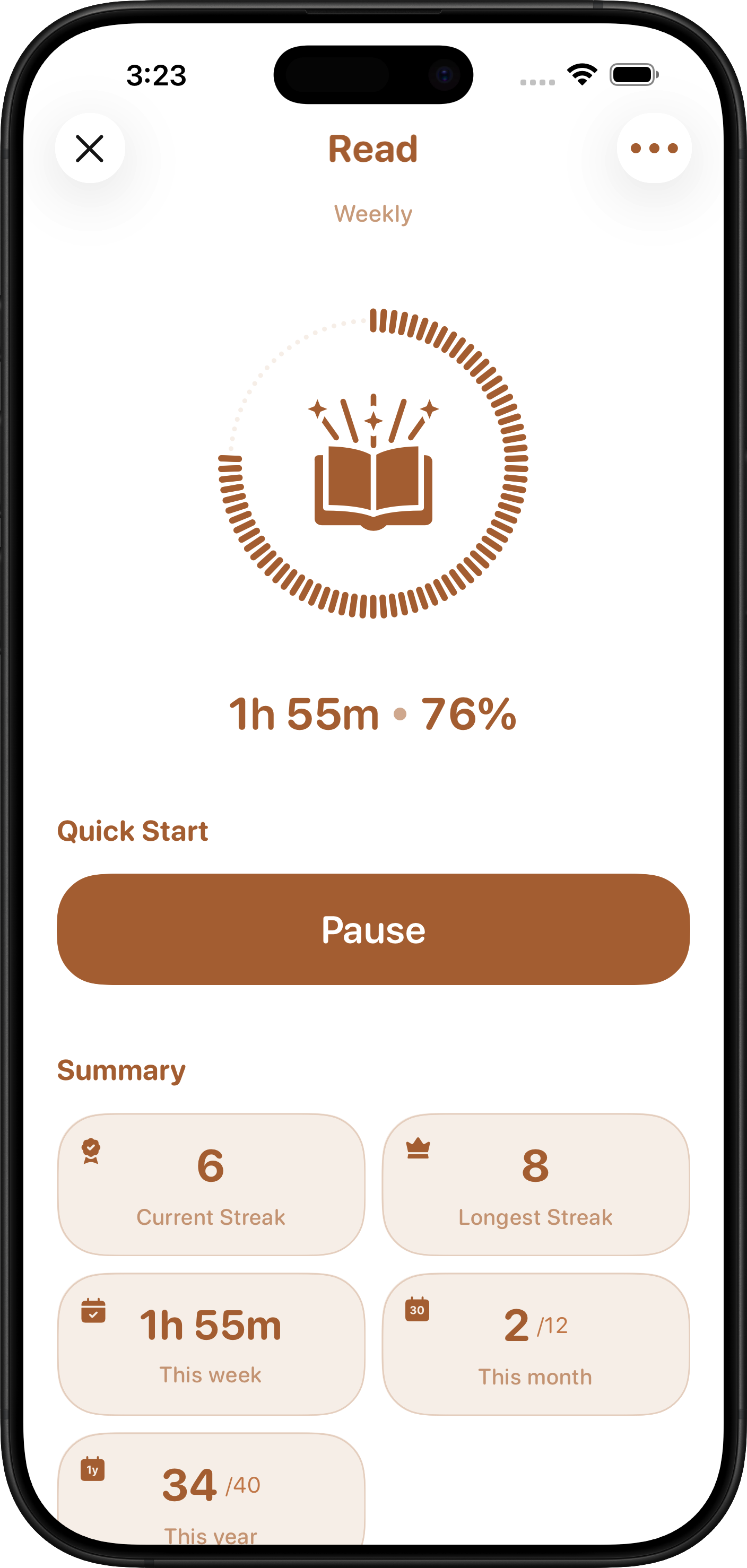 Read habit with timer